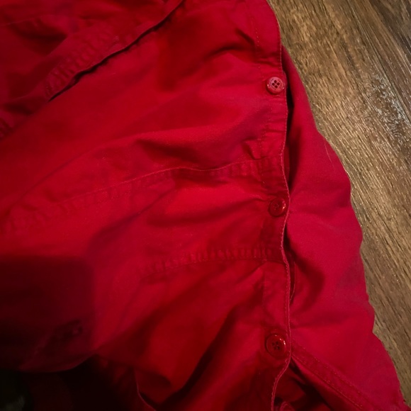 red cropped, zip up sweater - Picture 3 of 5